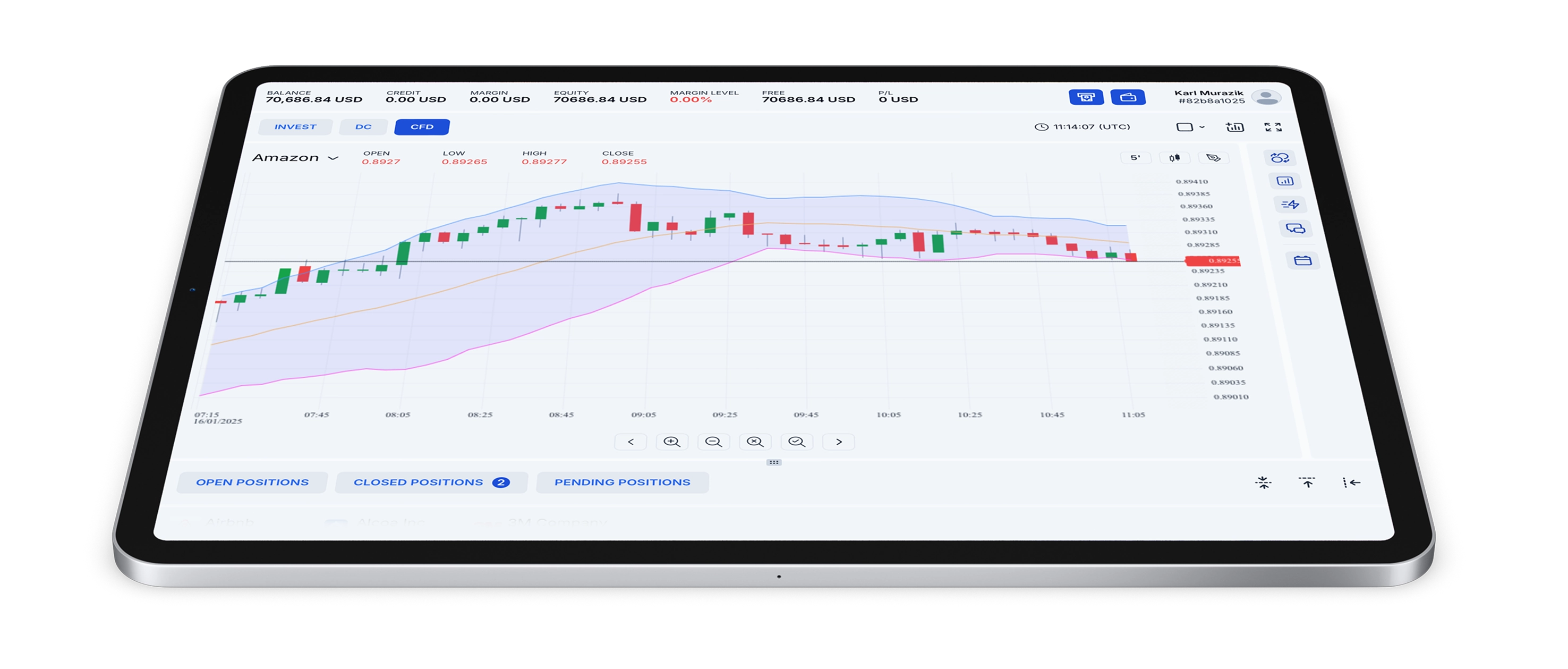 Trading platform tablet